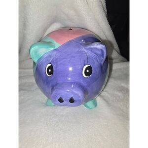 Piggy Bank Coin Bank Ceramic Hand Painted Decorative Home Decor Cute